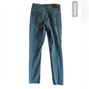 Levi’s 721 High Rise Skinny Jeans Light Blue Raw Hem Women Size 27.